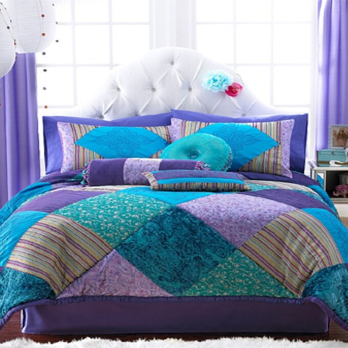 Purple Velvet Bedding, Pop Star Bedding Teen Girl Bedding